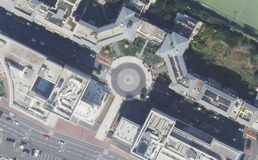 Vue aérienne du Place Olomouc