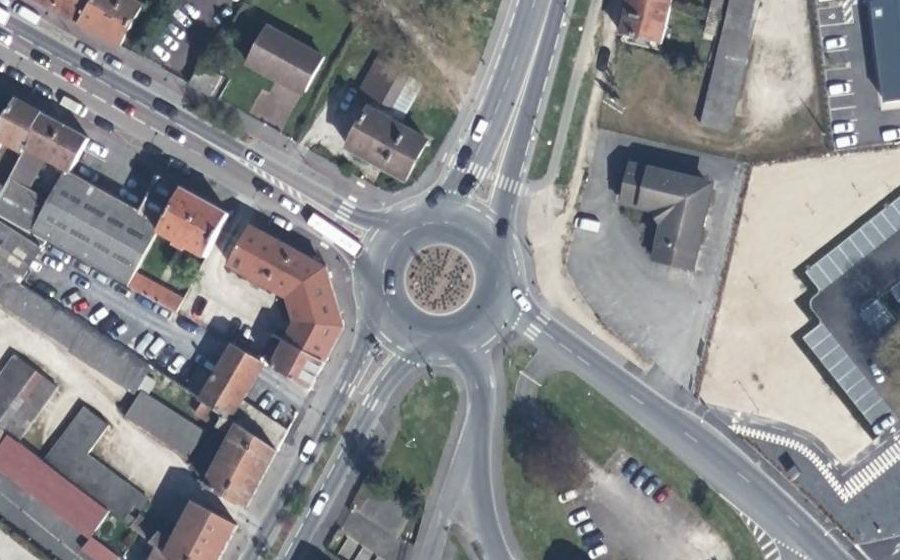Vue aérienne du Rond-Point Nelson Mandela