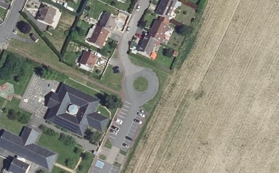 Vue aérienne du Rue des Écoles
