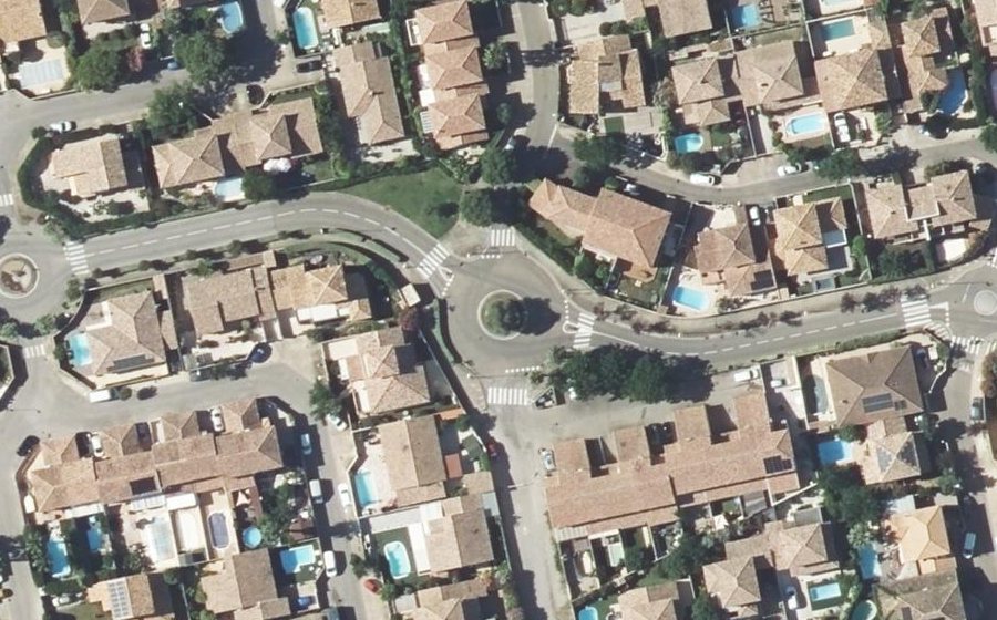 Vue aérienne du Rond-Point de l'Olivier