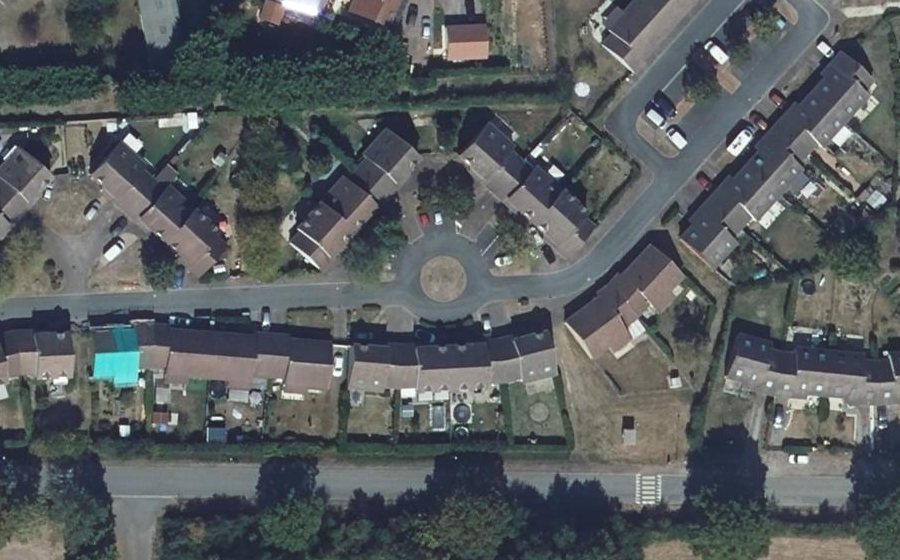 Vue aérienne du Rue du Champ Rouage
