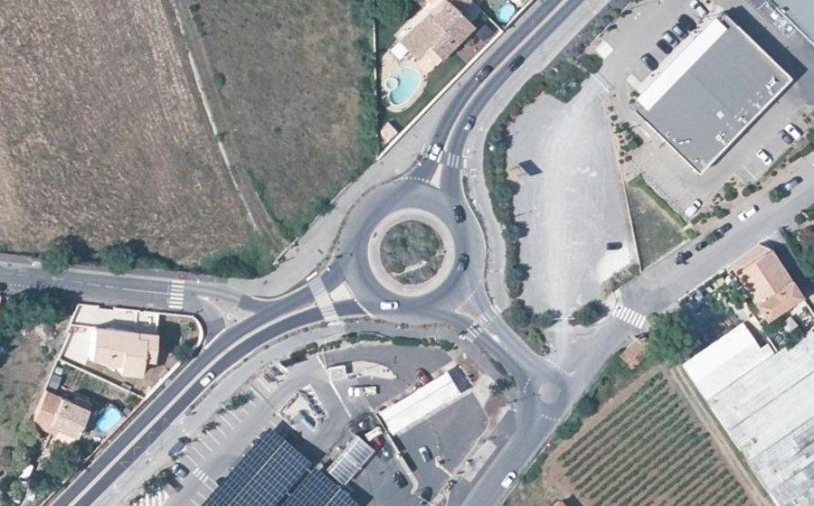 Vue aérienne du Rond-Point du Mas de Reboul
