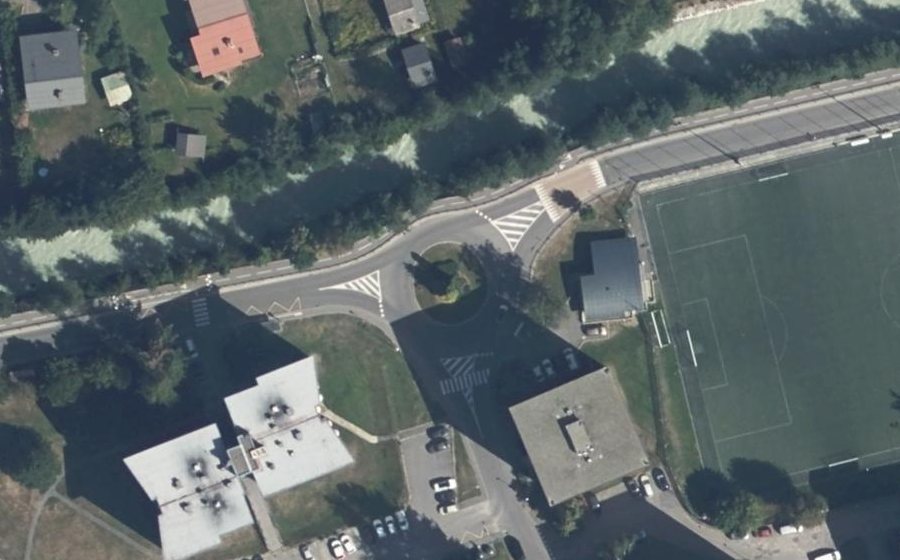 Vue aérienne du Rond-Point du Stade