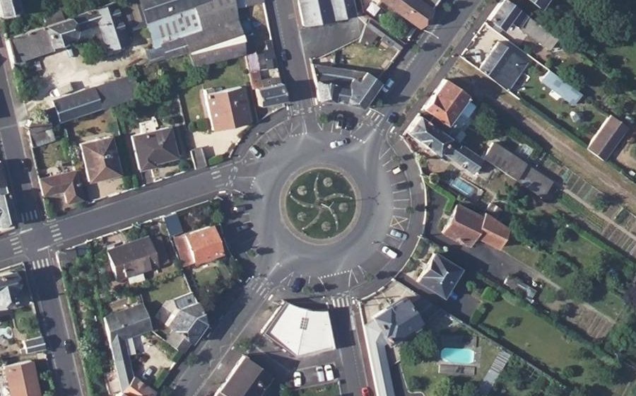 Vue aérienne du Rond-Point de la Fauvette