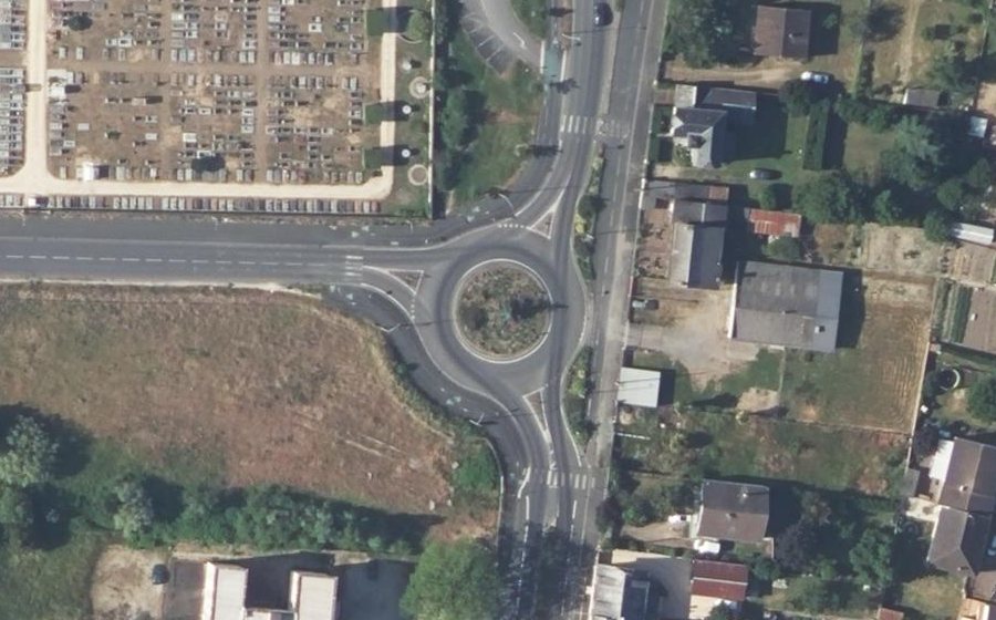 Vue aérienne du Rond-Point de la Désirée