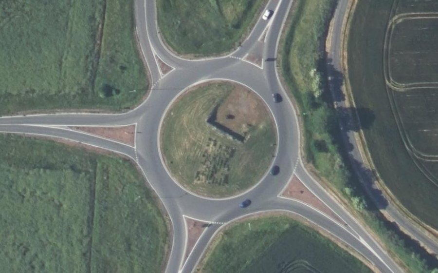 Vue aérienne du Rond-Point des Vignes de Targé