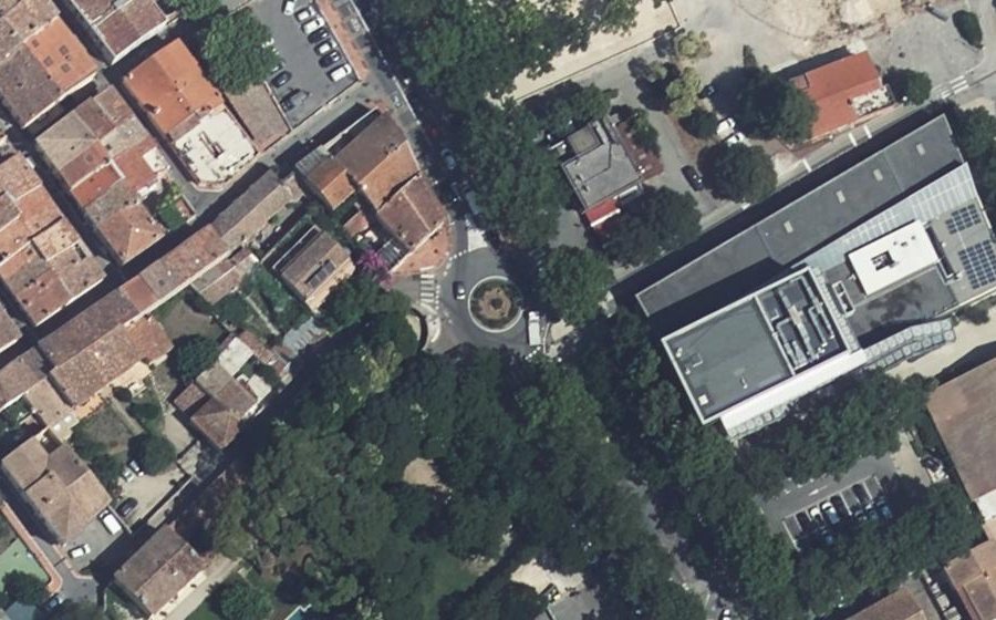 Vue aérienne du Rond-Point des Droits de l'Enfant