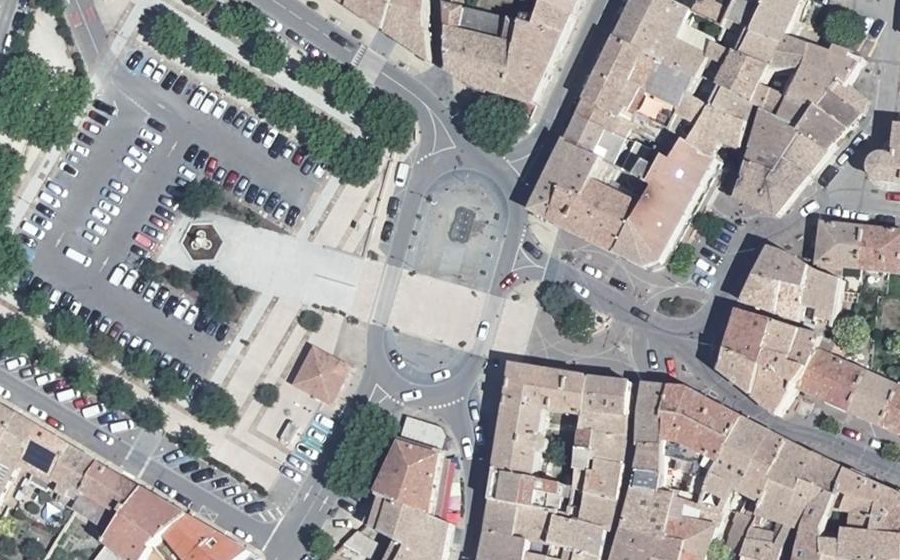 Vue aérienne du Espace Tour de France