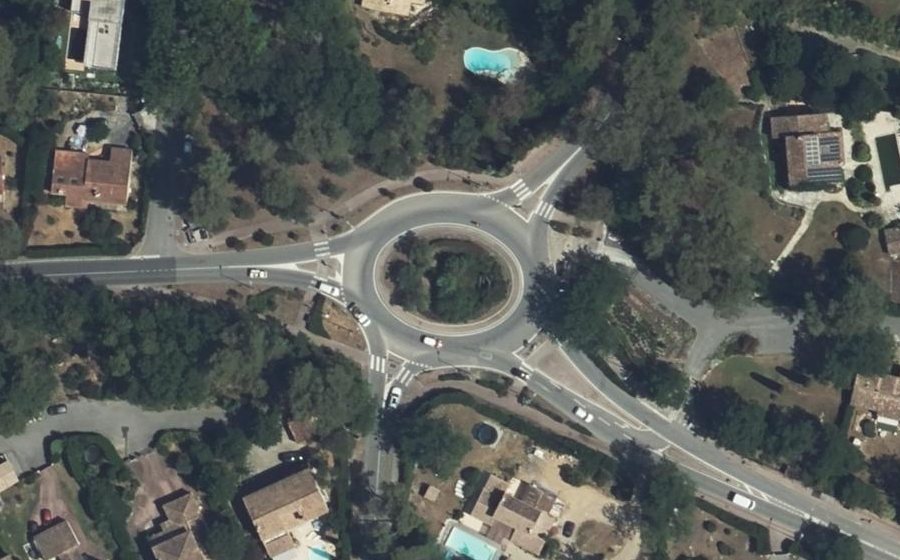 Vue aérienne du Rond-Point des Grives