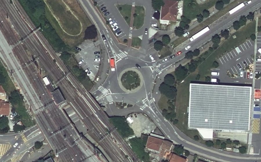 Vue aérienne du Rond-Point Louis Bréfeil