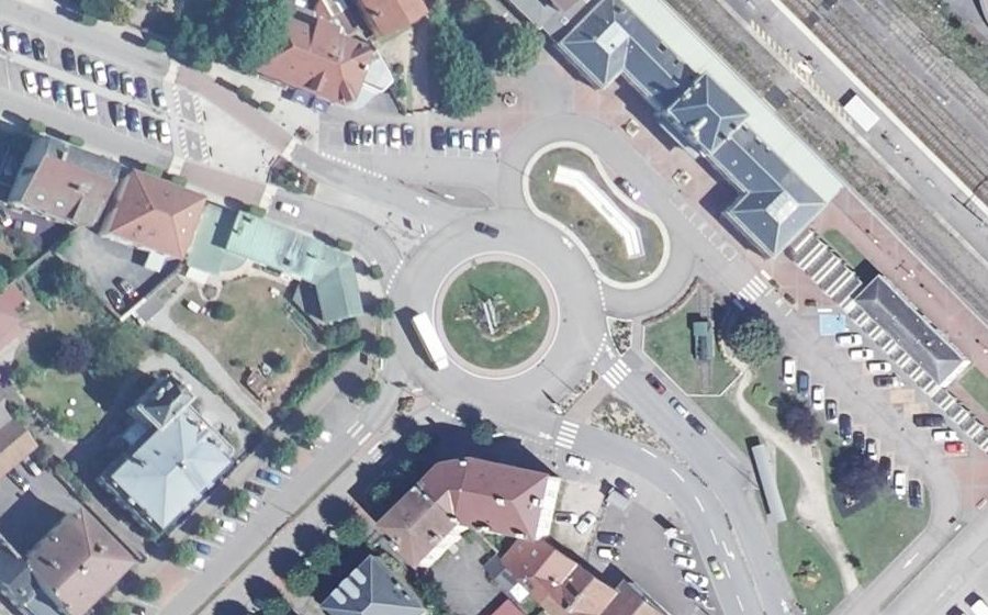 Vue aérienne du Rond-Point de la Gare