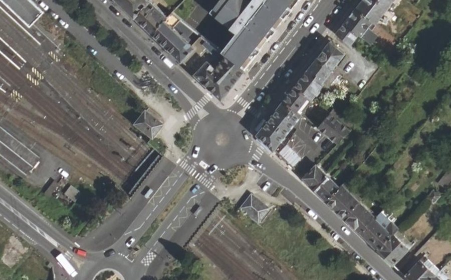 Vue aérienne du Rond-Point David d'Angers