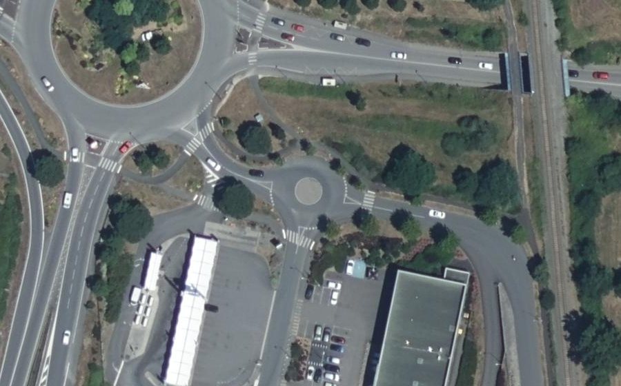 Vue aérienne du Rond-Point de la Mauricette