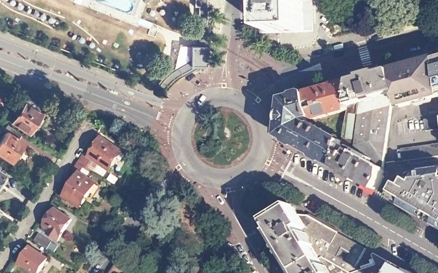 Vue aérienne du Rond-point Marie Marving