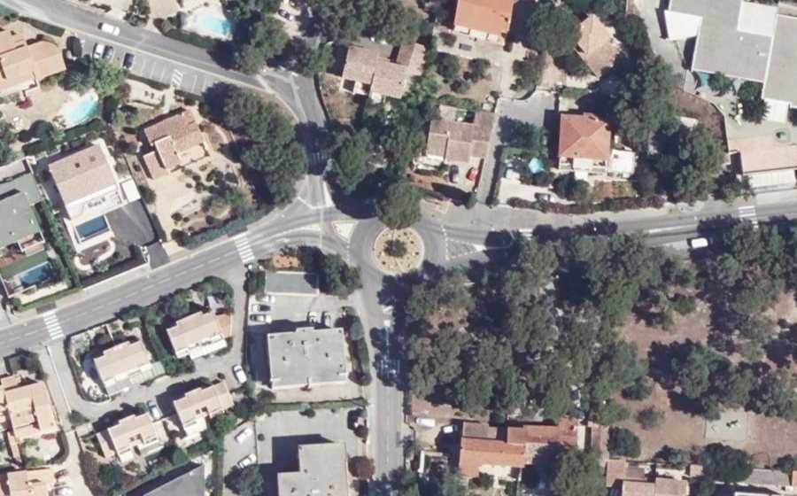Vue aérienne du Rond-Point de l'Europe et des Villes Jumelées