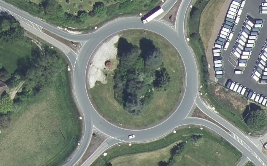 Vue aérienne du Rond-Point de la Truffe