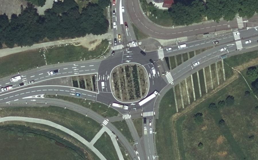 Vue aérienne du Rond-Point de l'Aérodrome de Lasbordes