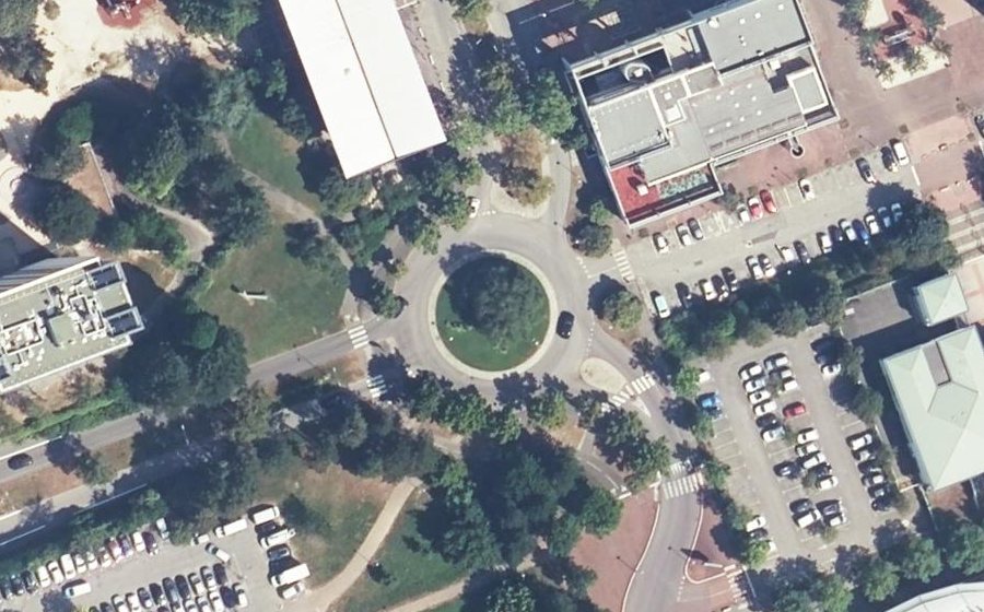 Vue aérienne du Rond-Point du Forum