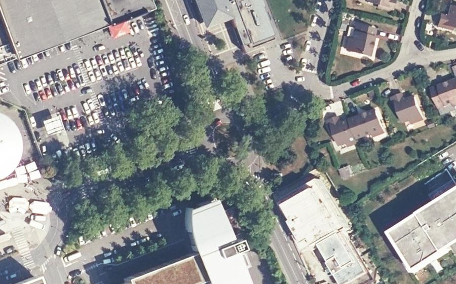 Vue aérienne du Rond-Point des Cèdres