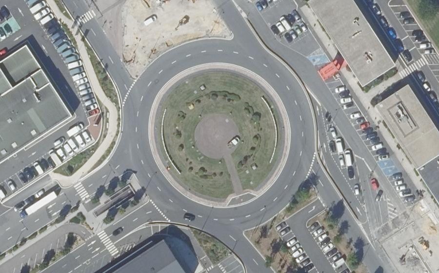 Vue aérienne du Rond-Point des Halles