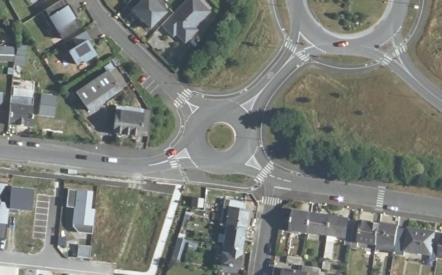 Vue aérienne du Rond-Point du Camp de Rawa-Ruska