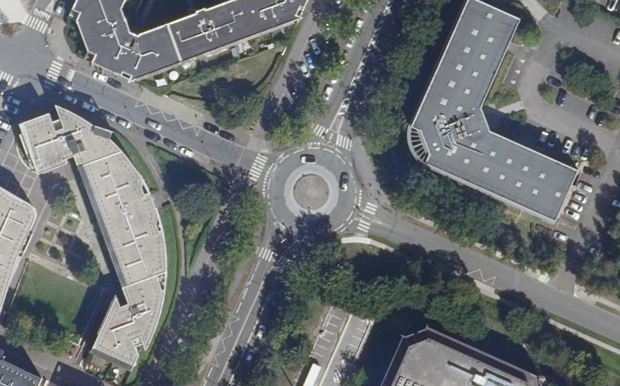 Vue aérienne du Rond-Point d'Oslo