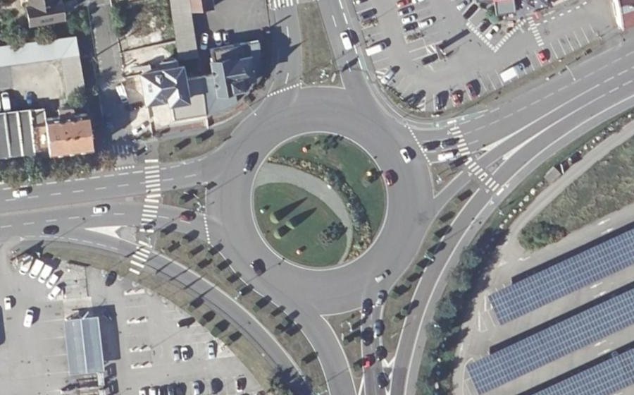Vue aérienne du Rond-Point d'Helvétie