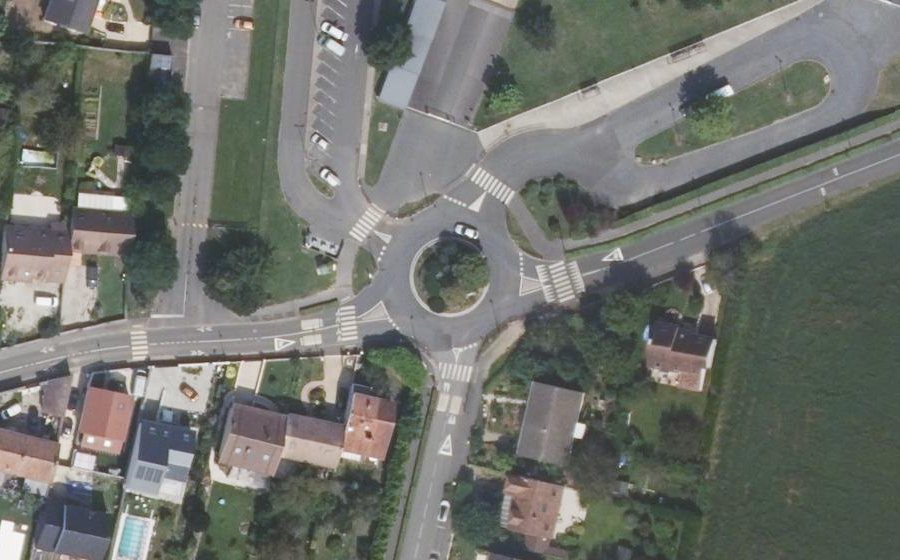 Vue aérienne du Rond-Point du Collège