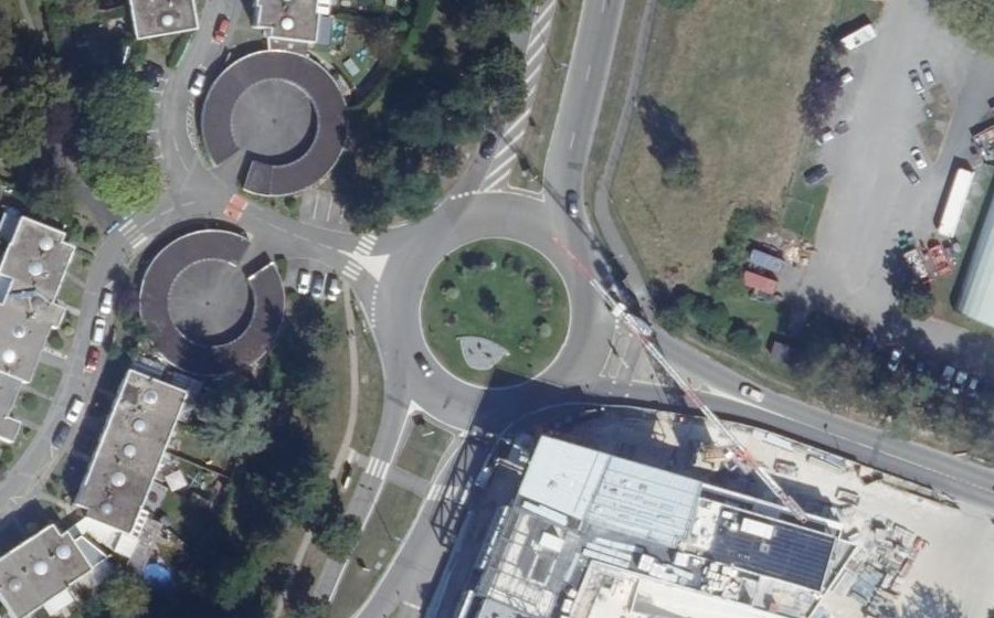 Vue aérienne du Rond-Point Pré-Yvelines