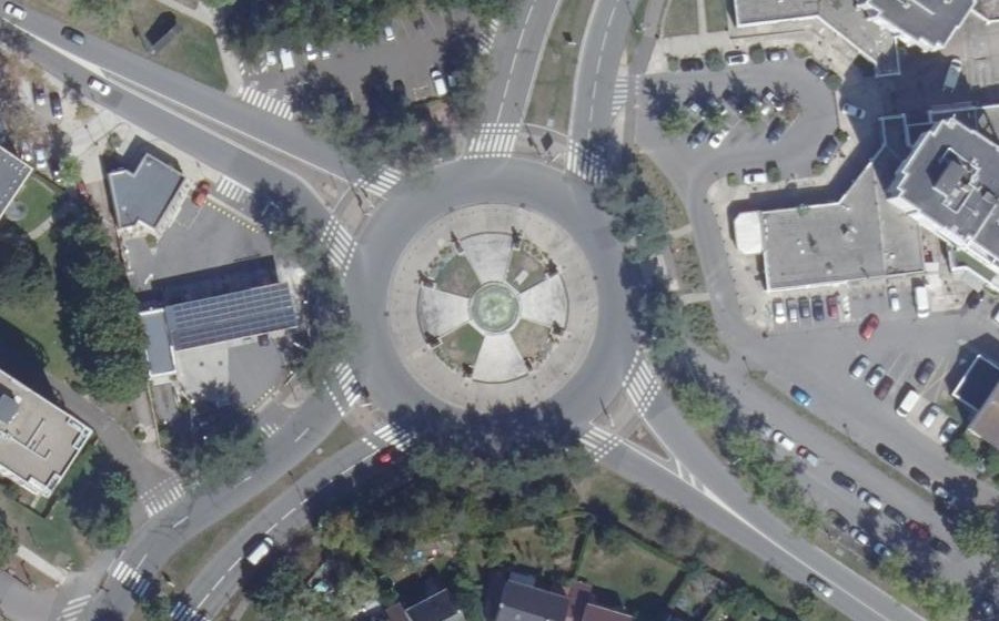 Vue aérienne du Rond-Point de l'Hôtel de Ville