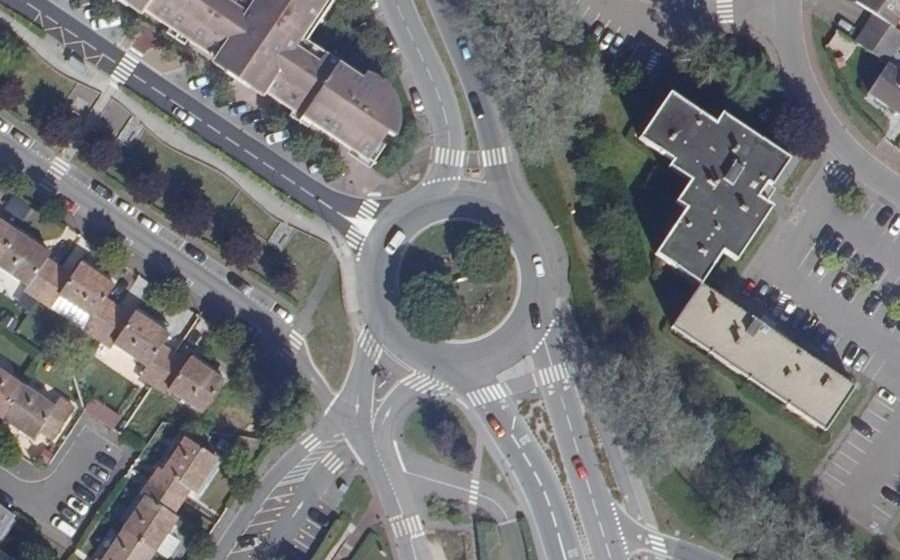 Vue aérienne du Rond-Point des Cités Amies