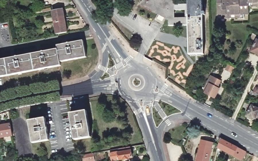 Vue aérienne du Rond-Point des Lycées