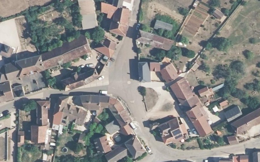 Vue aérienne du Place de l'Abbaye