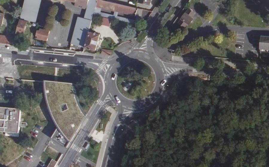 Vue aérienne du Rond-Point Georges Pompidou