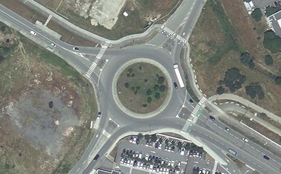 Vue aérienne du Rond-point Fabre d'Eglantine