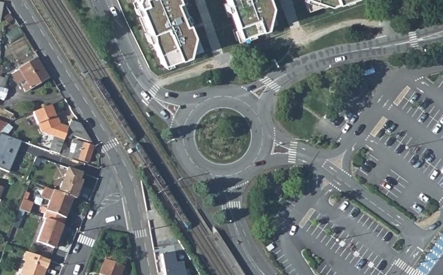 Vue aérienne du Rond-Point François Jean Hervé Lyrot