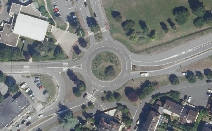 Vue aérienne du Place des Droits de l'Homme et du Citoyen