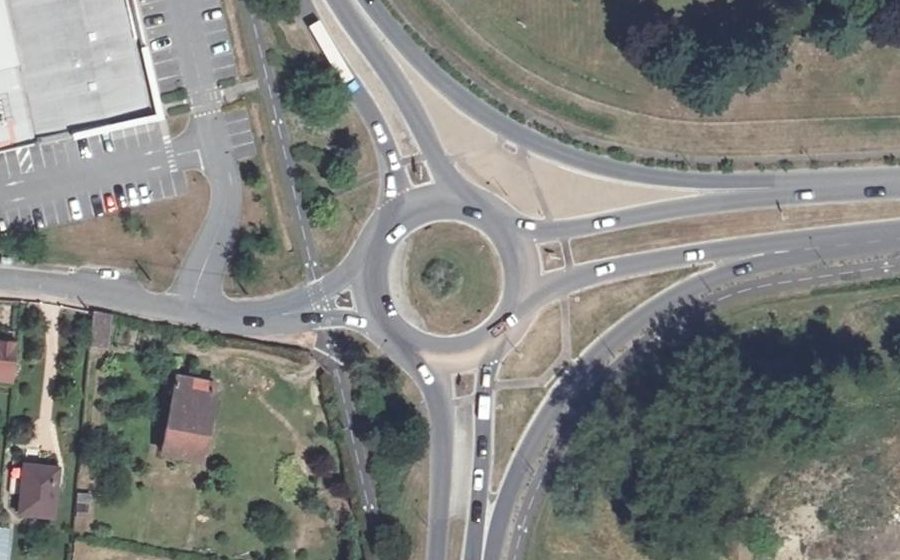 Vue aérienne du Rond-Point de l'Europe - Jean Monnet