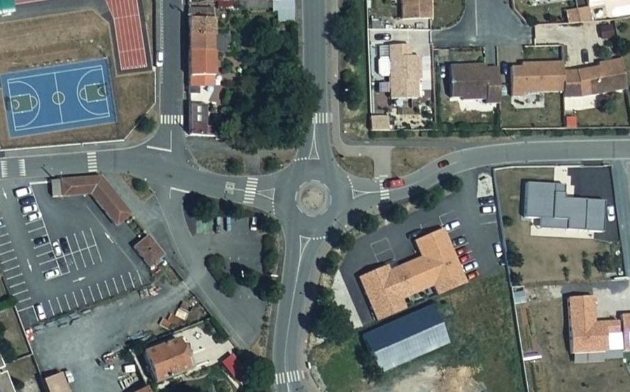 Vue aérienne du Rond-Point de l'Hermitage