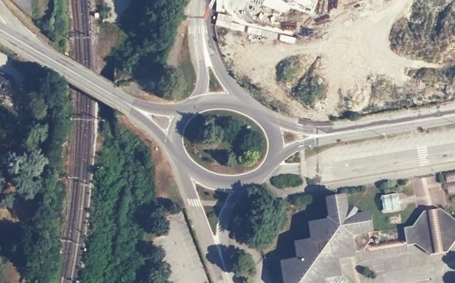 Vue aérienne du Rond-Point du Collège