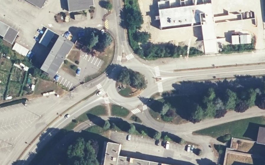 Vue aérienne du Rond-Point Aristide Bergès