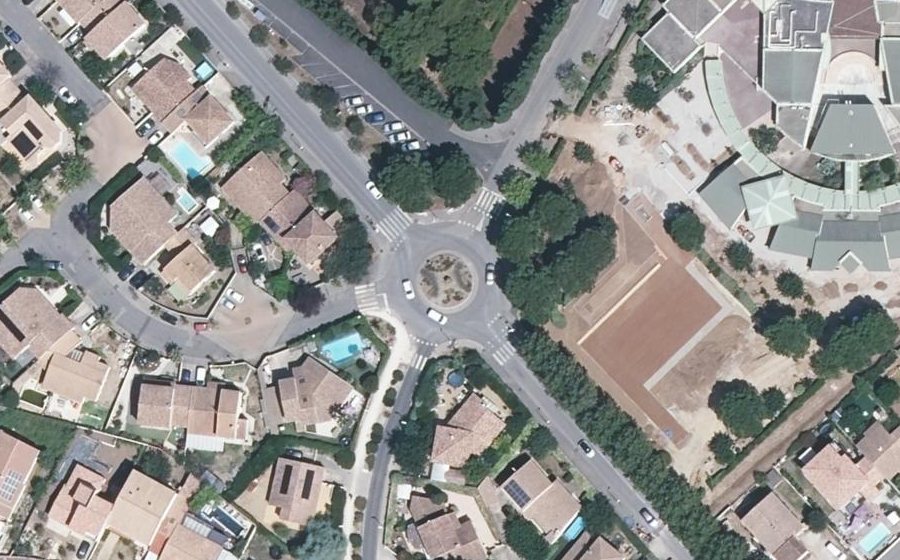 Vue aérienne du Rond-Point des Anciens Combattants d'Indochine
