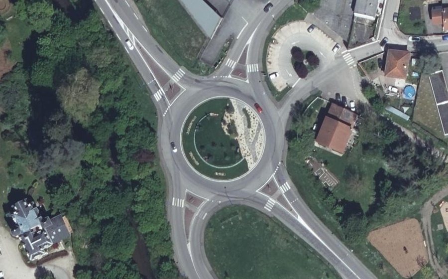 Vue aérienne du Rond-Point Kennedy