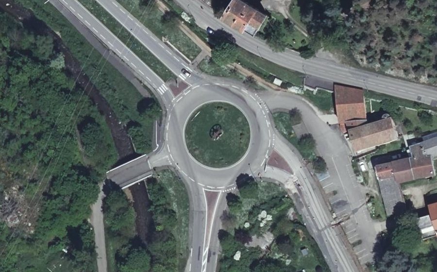 Vue aérienne du Rond-Point de Boiron