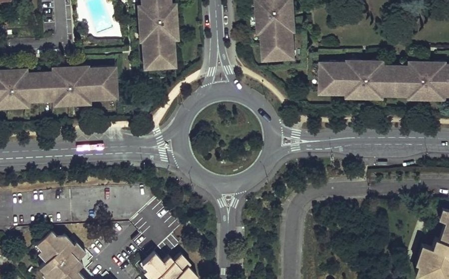 Vue aérienne du Rond-Point de l'Abbé Georges Lafforgue