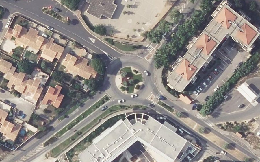 Vue aérienne du Rond-point de la Déportation