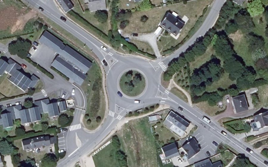 Vue aérienne du Giratoire de Kergouillard