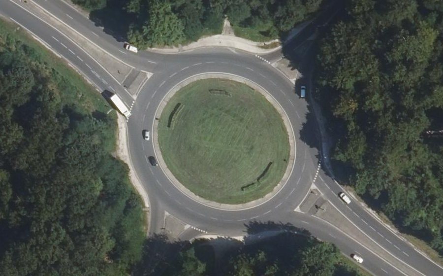 Vue aérienne du Carrefour de la Croix de Montmorin