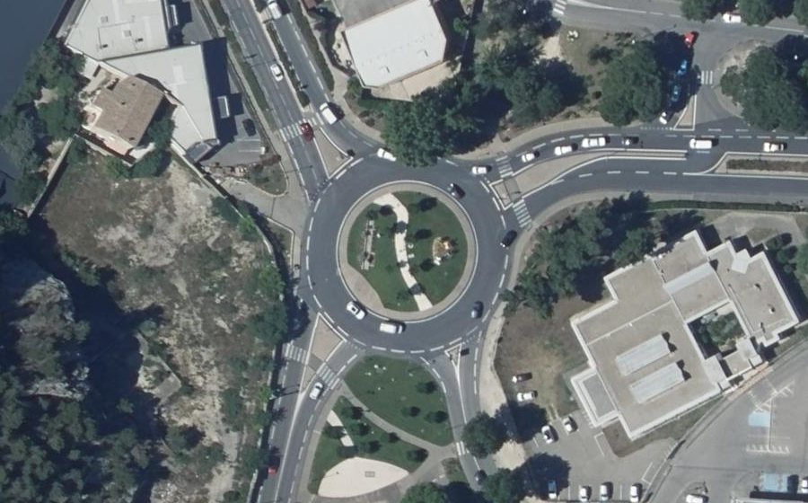 Vue aérienne du Rond-Point Alphonse Juin