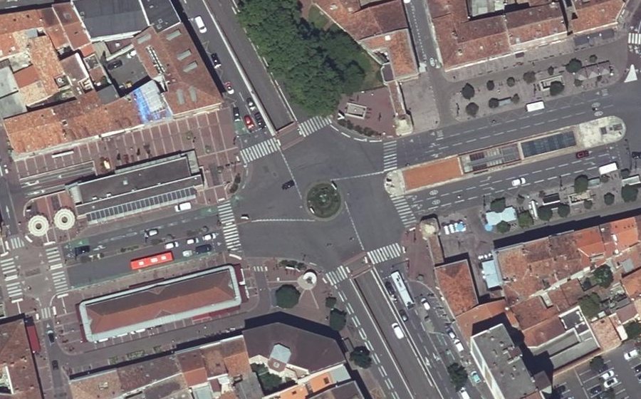 Vue aérienne du Rond-Point Jane Atché